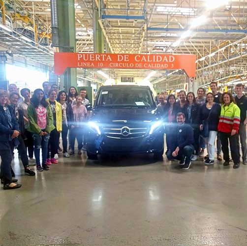Photo of SA 10526 students & staff at Vitoria Mercedes-Benz factory