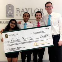 Photo of FroYo XPress team with Baylor check