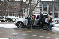 Photo of Purdue students using UniRide