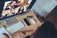 Group of people having a video conference