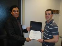 Freeman receiving his award