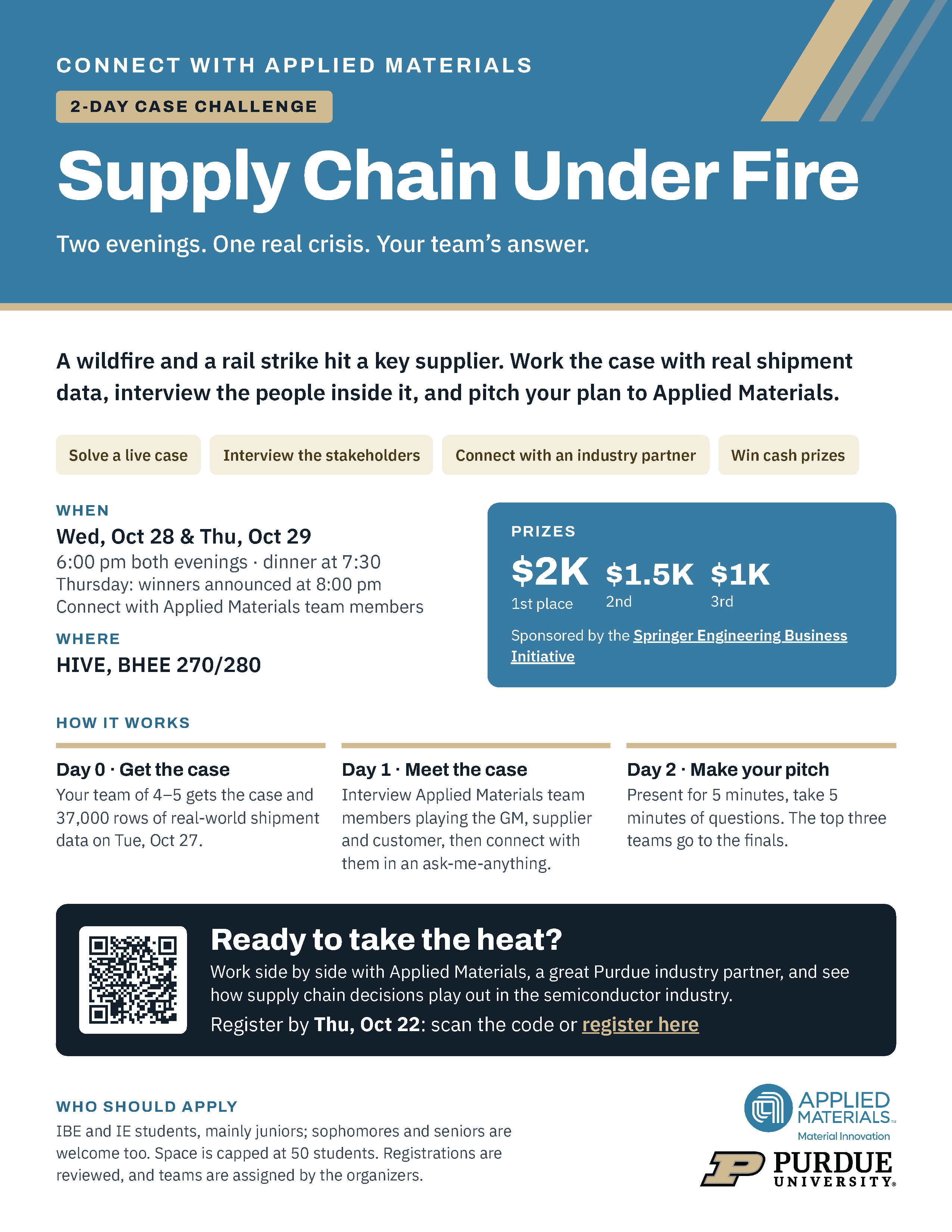 Flyer for Applied Materials Case Challenge