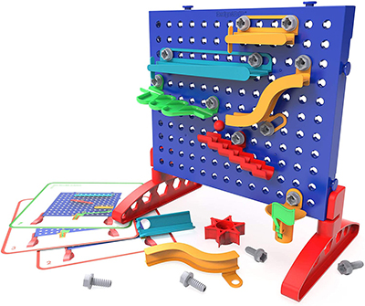 Engineering for Kids: Build a Changeable Pegboard Marble Run