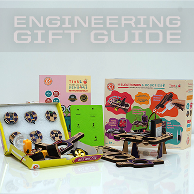 TinkL's Electronics & Robotics Kit allows children to build their own machines and robots complete with circuitry.