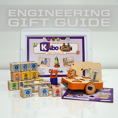 Kinderlab Robotics' KIBO 15 STEAM Robot uses infrared scanners and bar codes on physical blocks to code a robot that can listen for noise, move, and even put on a light show.