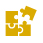 Icon representing a puzzle with four pieces fititng together