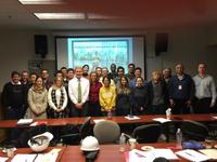 Pictured are students, faculty, and INDOT engineers
