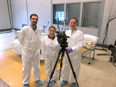 Brandon Boor, CNN's Elizabeth Cohen, and producer John Bonifield