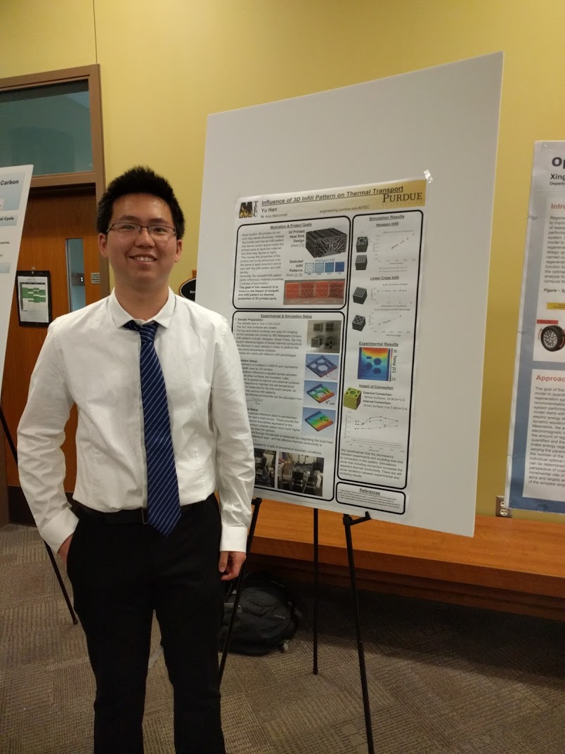 Yu Han with his poster on 3D Printed Structure