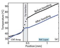 CNT tip interface temperature drop