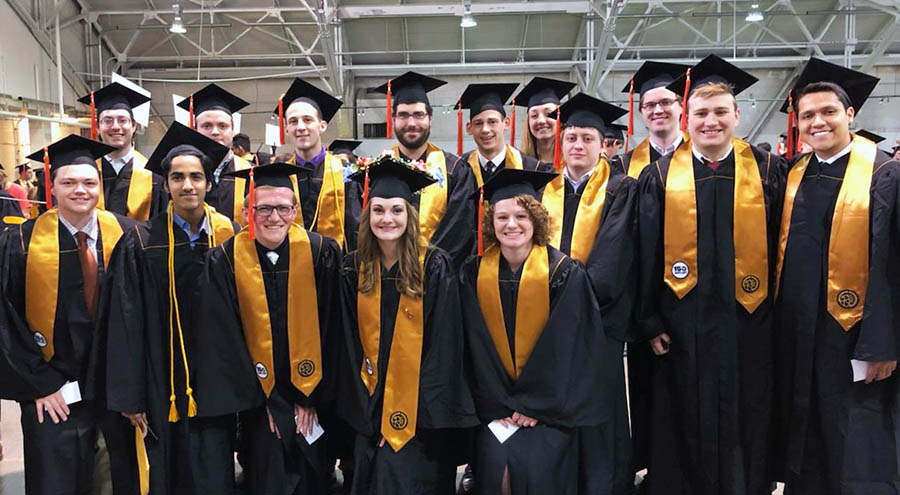 Nuclear Engineering students at Spring 2019 graduation