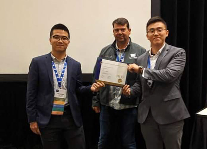photo of receiving HFES gold chapter award 