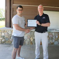 student receiving award