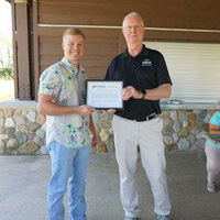 student receiving award