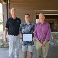 student receiving award