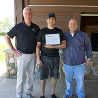 student receiving award