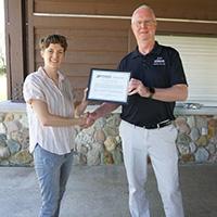 student receiving award