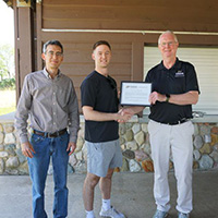 student receiving award