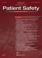 Cover of Journal of Patient Safety