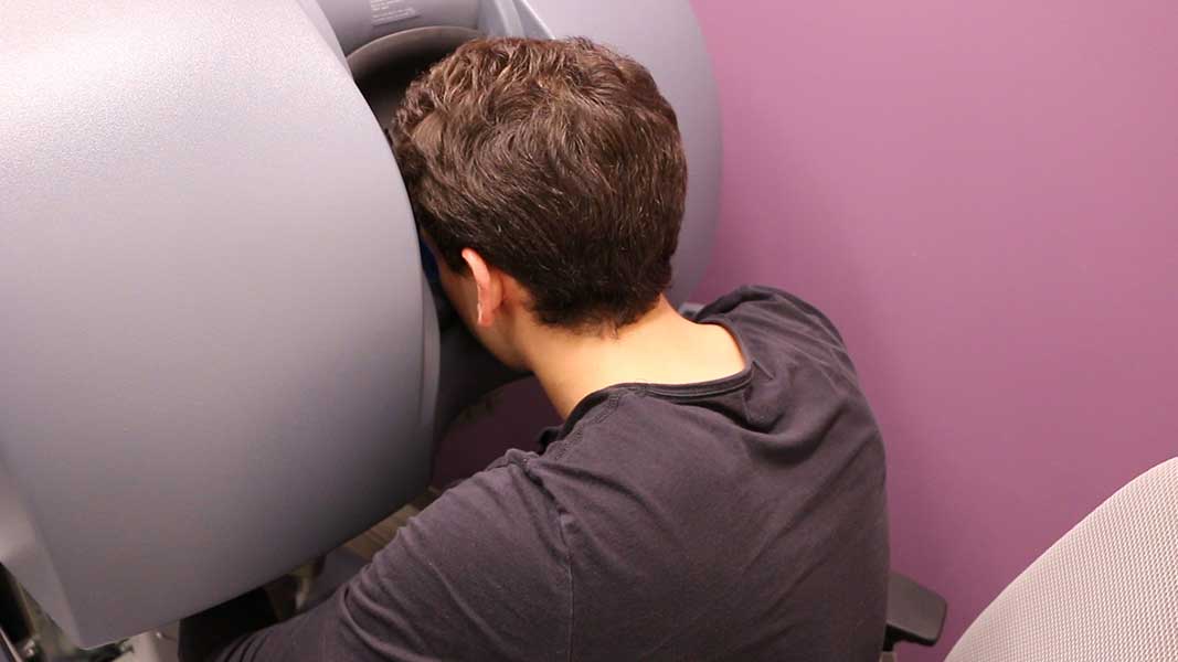 Photo of student at daVinci controller