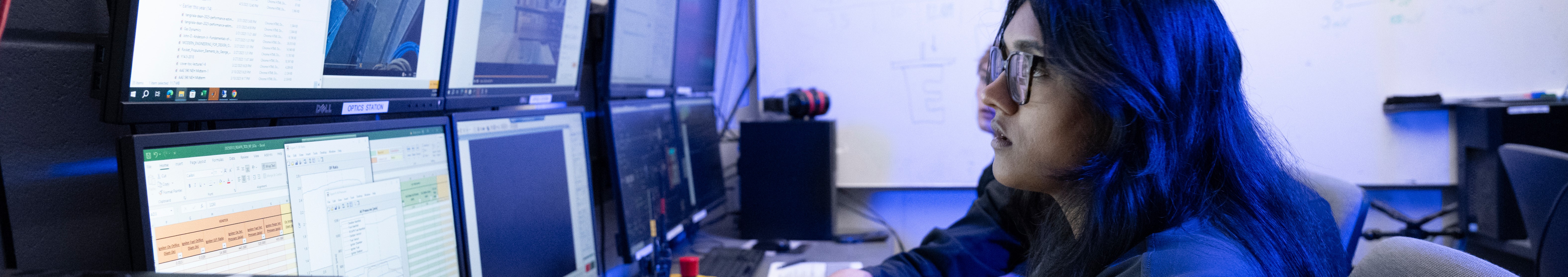 Students working with computers at Zucrow