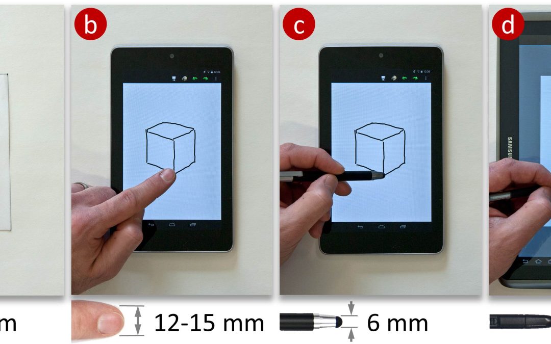 Tracing and Sketching Performance using Blunt-tipped Styli on Direct-Touch Tablets