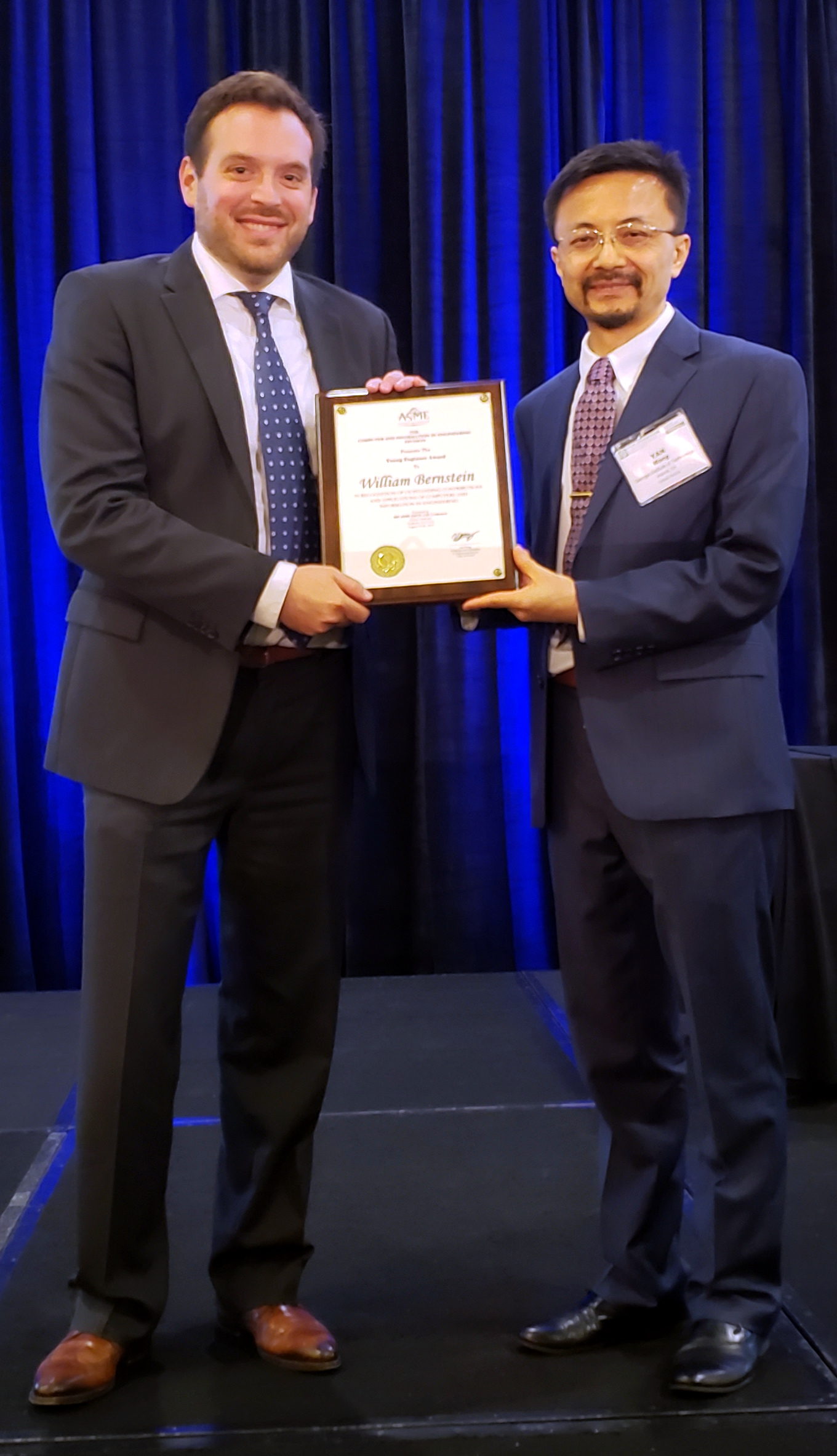 William Bernstein, one of the C Design Lab Alumni, receives ASME 2019