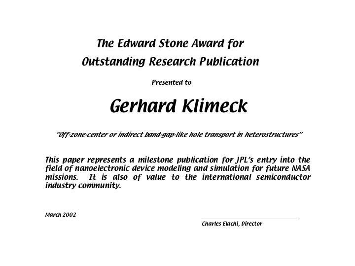 Ed Stone Award