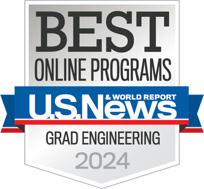 Image of Best Online Programs in Grad Engineering seal from U.S. News and World Report.