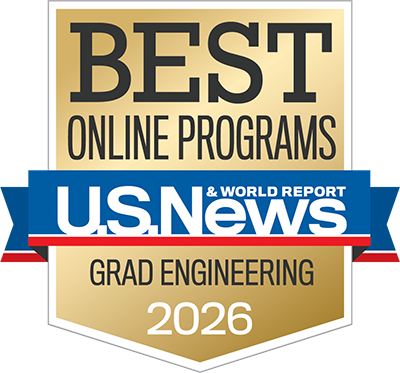 Image of Best Online Programs in Grad Engineering seal from U.S. News and World Report.