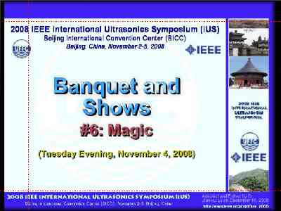  * Banquet and Shows - Magic * 