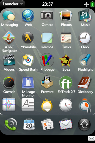 Palm Pre App Launch screen