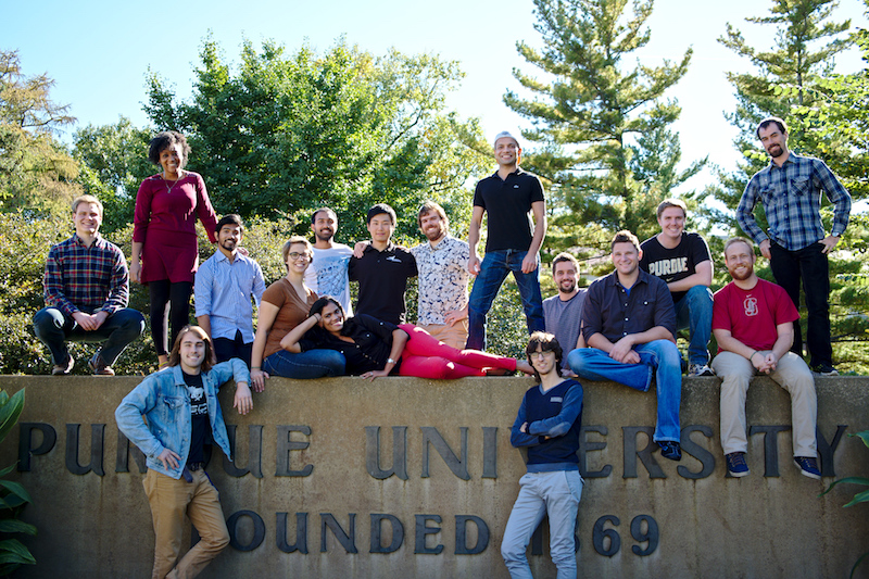 Prof. Howell's research group outside Lambert Hall. Pictured: Robert Pritchett, Bonnie Prado Pino, Brian McCarthy, Vivek Muralidharan, Emily Zimovan, Anish Vutukuri, Ash Das-Stuart, Shota Kikuchi, Ted Wahl, Rohan Sood, Andrea Viale, Alex van Anderlecht, Wayne Schlei, Collin York, Chris Spreen, Andrew Cox.
