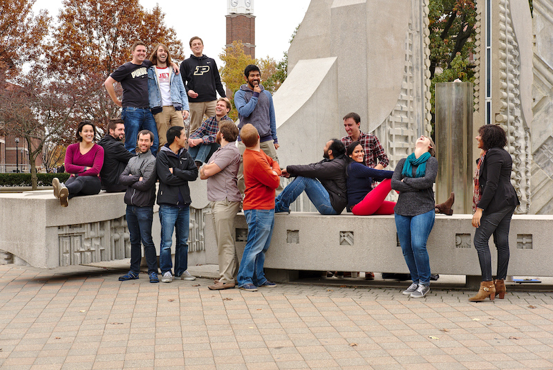 The research group caught between poses, Fall 2017.