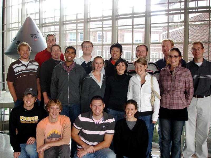 All members of Professor Howell's research group in October 2008. Back row: Dan Grebow, Todd Brown, Marty Ozimek, Cody Short, Masaki Kakoi, Chris Patterson, Geoff Wawrzyniak, and Raoul Rausch. Middle row: Zubin Olikara, Diane Craig Davis, Aurelie Heritier, Amanda Knutson, and Mar Vaquero. Front row: Tom Pavlak, Matt Vavrina, Wayne Schlei, and Lucia Capdevila.