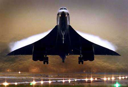 Concorde on Ground and Taking Off